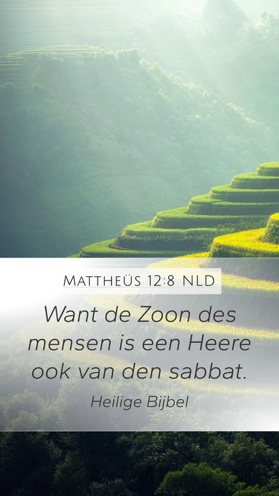 Mattheüs 12:8 NLD Mobile Phone Wallpaper - Want de Zoon des mensen is een Heere ook van den - Mobile Bible Verse Wallpaper