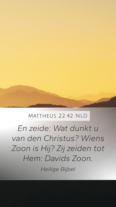 Mattheüs 22:42 NLD Bible Verse Image
