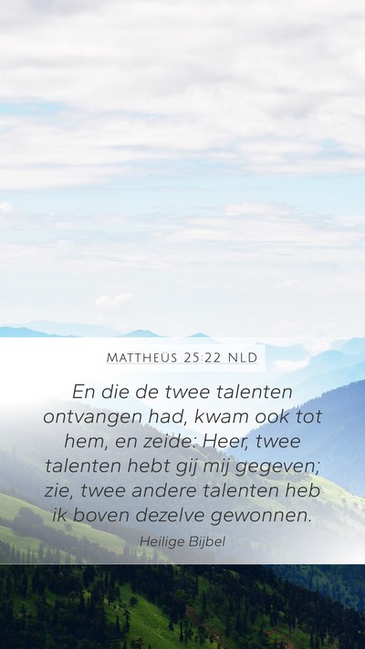 Mattheüs 25:22 NLD Mobile Phone Wallpaper - En die de twee talenten ontvangen had, kwam ook - Mobile Bible Verse Wallpaper