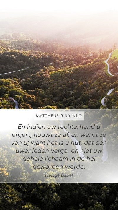 Mattheüs 5:30 NLD Mobile Phone Wallpaper - En indien uw rechterhand u ergert, houwt ze af, - Mobile Bible Verse Wallpaper