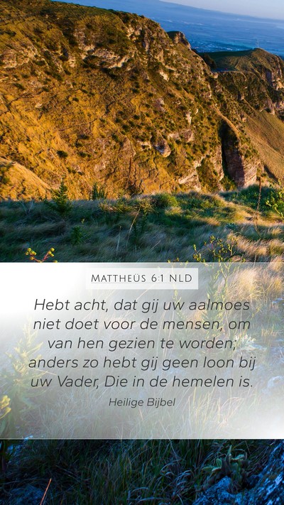 Mattheüs 6:1 NLD Mobile Phone Wallpaper - Hebt acht, dat gij uw aalmoes niet doet voor de - Mobile Bible Verse Wallpaper