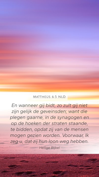 Mattheüs 6:5 NLD Bible Verse Image
