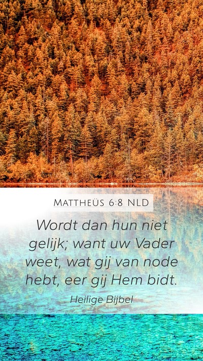 Mattheüs 6:8 NLD Bible Verse Image