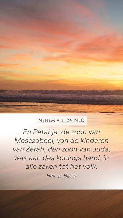 Nehemia 11:24 NLD Mobile Phone Wallpaper - En Petahja, de zoon van Mesezabeel, van de - Mobile Bible Verse Wallpaper