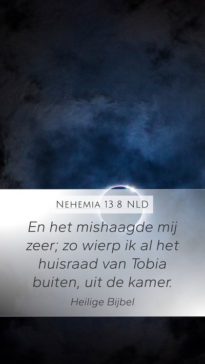 Nehemia 13:8 NLD Mobile Phone Wallpaper - En het mishaagde mij zeer; zo wierp ik al het - Mobile Bible Verse Wallpaper