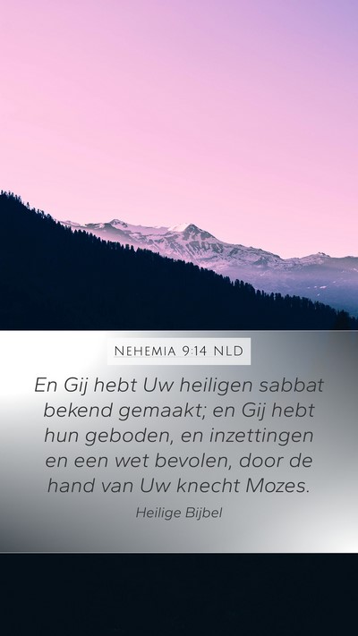 Nehemia 9:14 NLD Bible Verse Image
