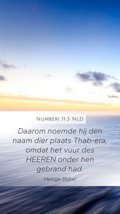 Numberi 11:3 NLD Mobile Phone Wallpaper - Daarom noemde hij den naam dier plaats Thab-era, - Mobile Bible Verse Wallpaper