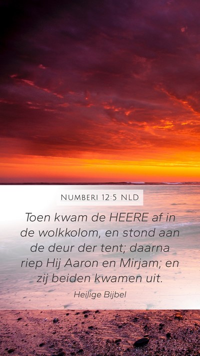 Numberi 12:5 NLD Mobile Phone Wallpaper - Toen kwam de HEERE af in de wolkkolom, en stond - Mobile Bible Verse Wallpaper