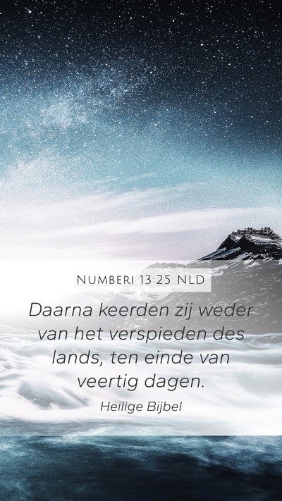 Numberi 13:25 NLD Mobile Phone Wallpaper - Daarna keerden zij weder van het verspieden des - Mobile Bible Verse Wallpaper