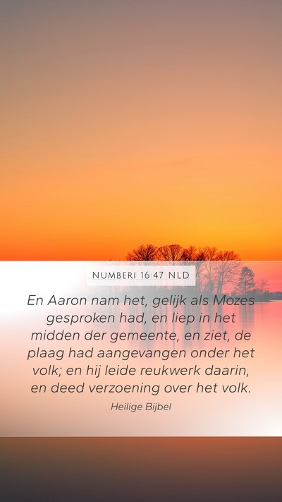 Numberi 16:47 NLD Mobile Phone Wallpaper - En Aaron nam het, gelijk als Mozes gesproken had, - Mobile Bible Verse Wallpaper
