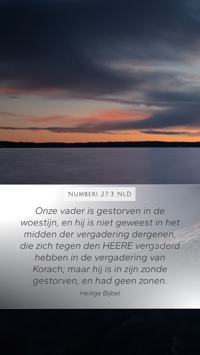 Numberi 27:3 NLD Bible Verse Image
