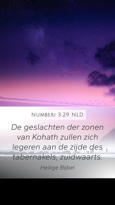 Numberi 3:29 NLD Mobile Phone Wallpaper - De geslachten der zonen van Kohath zullen zich - Mobile Bible Verse Wallpaper