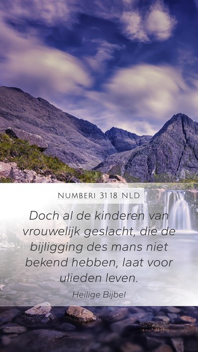Numberi 31:18 NLD Mobile Phone Wallpaper - Doch al de kinderen van vrouwelijk geslacht, die - Mobile Bible Verse Wallpaper
