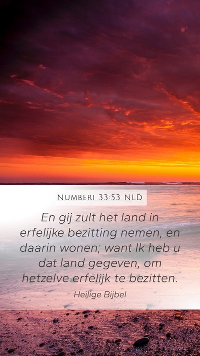 Numberi 33:53 NLD Bible Verse Image