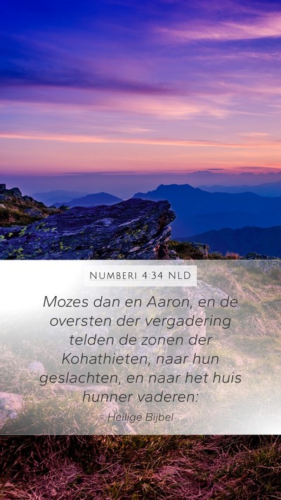 Numberi 4:34 NLD Mobile Phone Wallpaper - Mozes dan en Aaron, en de oversten der - Mobile Bible Verse Wallpaper