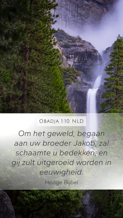 Obadja 1:10 NLD Bible Verse Image