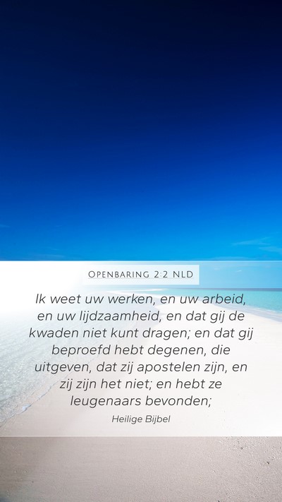 Openbaring 2:2 NLD Bible Verse Image