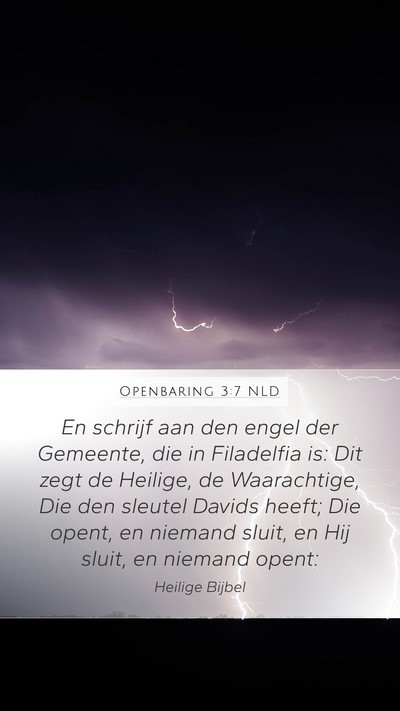 Openbaring 3:7 NLD Bible Verse Image