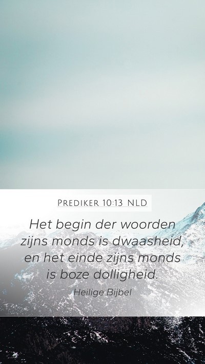 Prediker 10:13 NLD Bible Verse Image