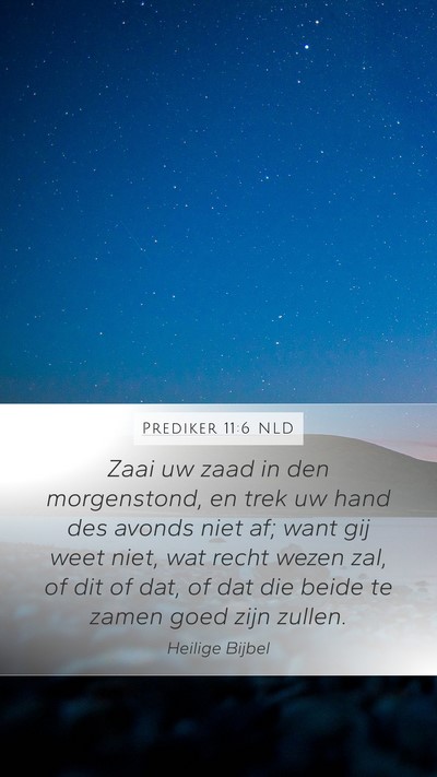 Prediker 11:6 NLD Bible Verse Image