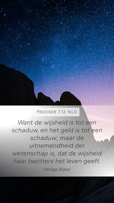 Prediker 7:12 NLD Bible Verse Image
