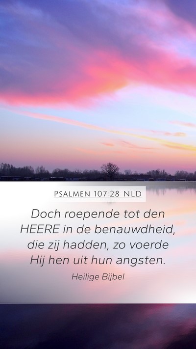 Psalmen 107:28 NLD Bible Verse Image