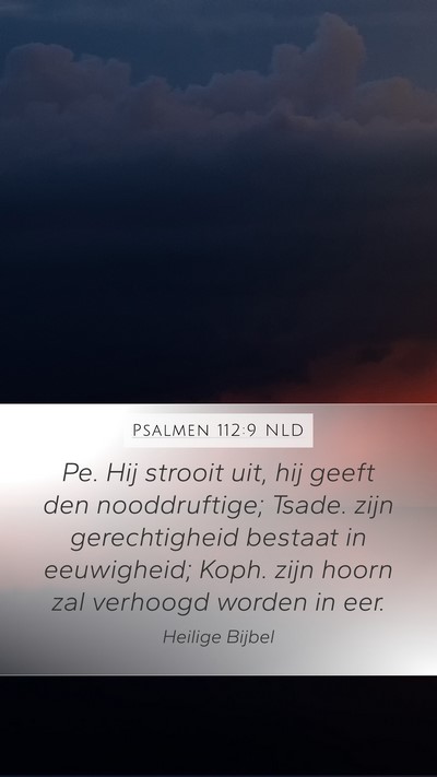 Psalmen 112:9 NLD Bible Verse Image