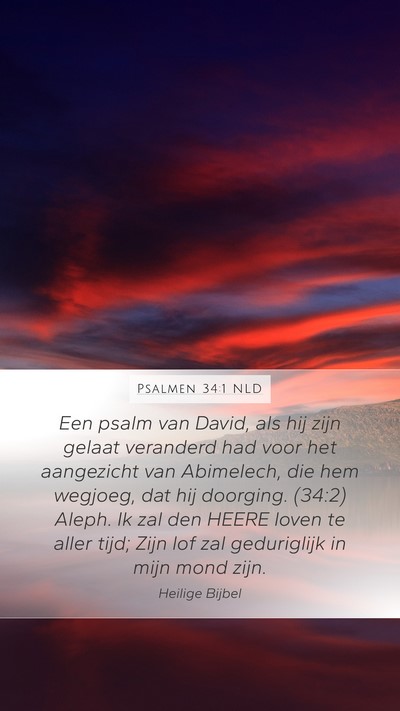 Psalmen 34:1 NLD Bible Verse Image