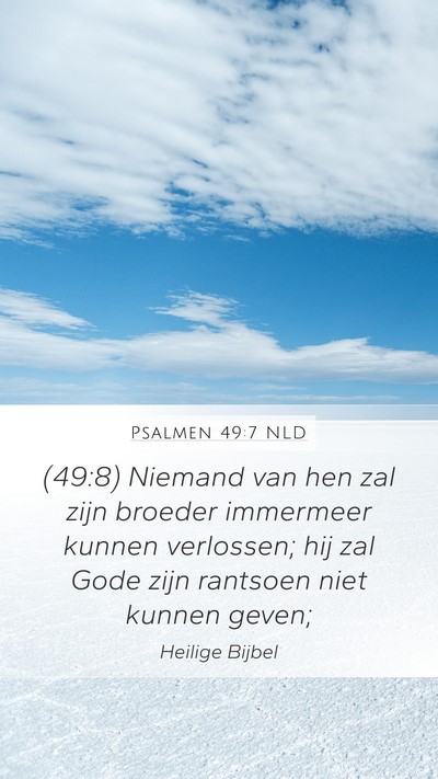 Psalmen 49:7 NLD Bible Verse Image
