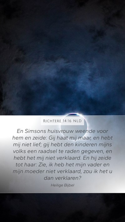 Richtere 14:16 NLD Bible Verse Image