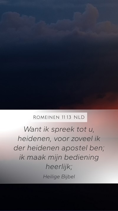 Romeinen 11:13 NLD Mobile Phone Wallpaper - Want ik spreek tot u, heidenen, voor zoveel ik - Mobile Bible Verse Wallpaper