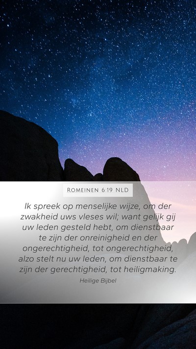 Romeinen 6:19 NLD Bible Verse Image