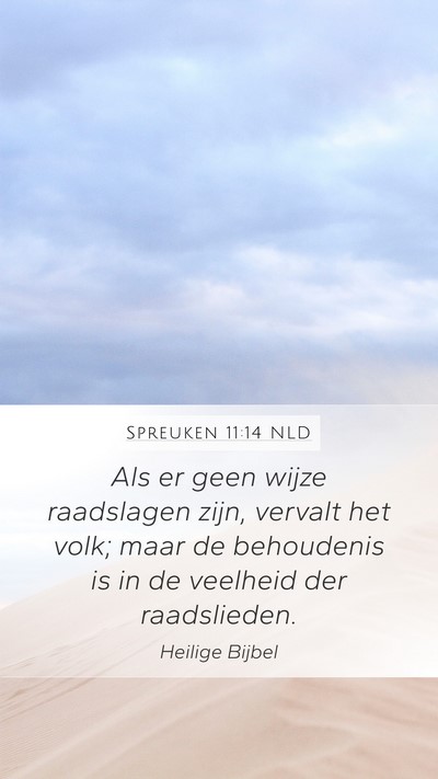 Spreuken 11:14 NLD Bible Verse Image