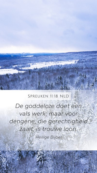Spreuken 11:18 NLD Bible Verse Image