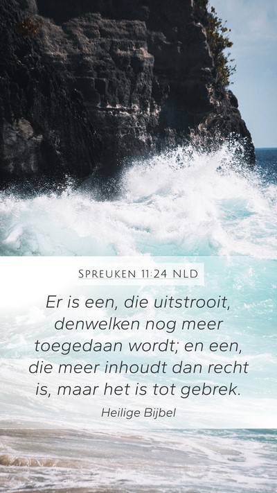 Spreuken 11:24 NLD Bible Verse Image