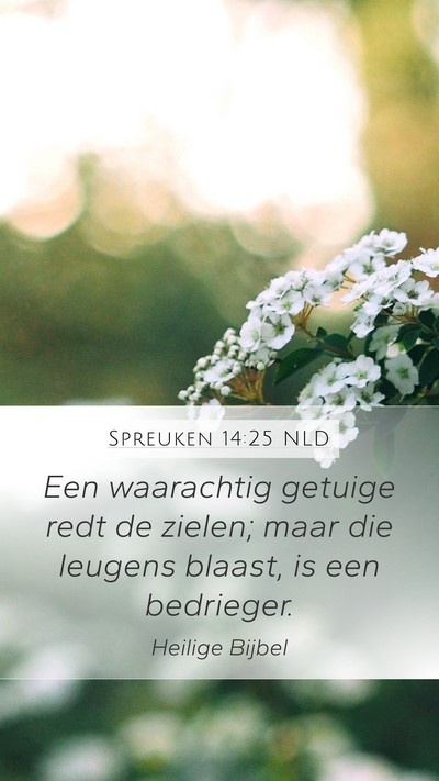 Spreuken 14:25 NLD Bible Verse Image