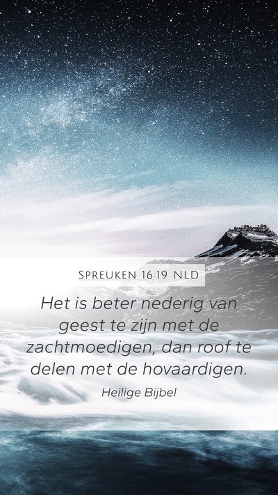 Spreuken 16:19 NLD Bible Verse Image