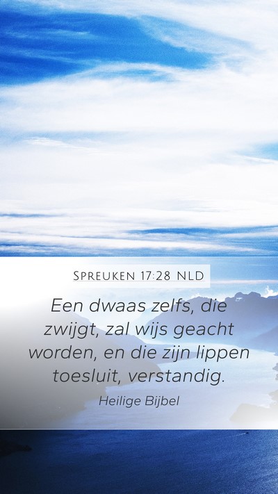 Spreuken 17:28 NLD Bible Verse Image