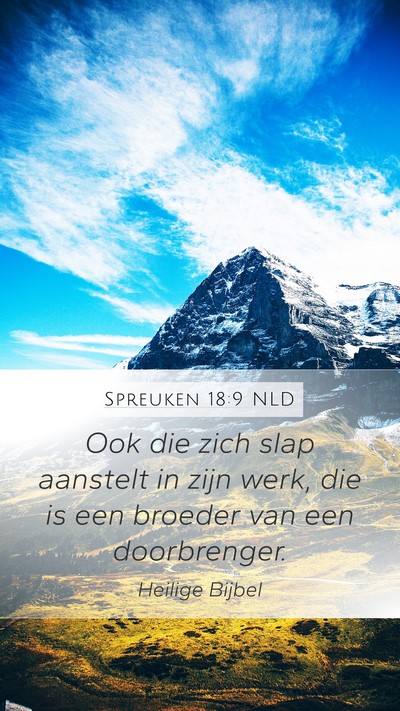 Spreuken 18:9 NLD Bible Verse Image