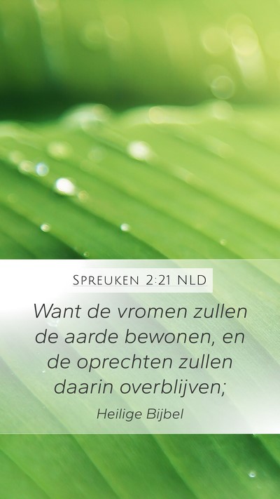 Spreuken 2:21 NLD Bible Verse Image