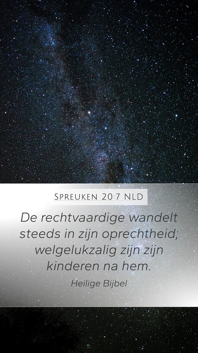 Spreuken 20:7 NLD Bible Verse Image