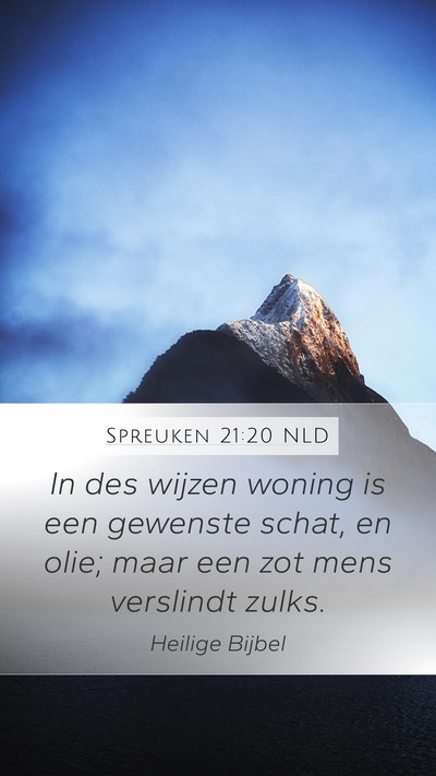Spreuken 21:20 NLD Bible Verse Image