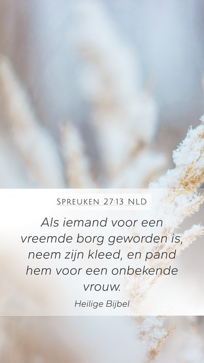 Spreuken 27:13 NLD Bible Verse Image