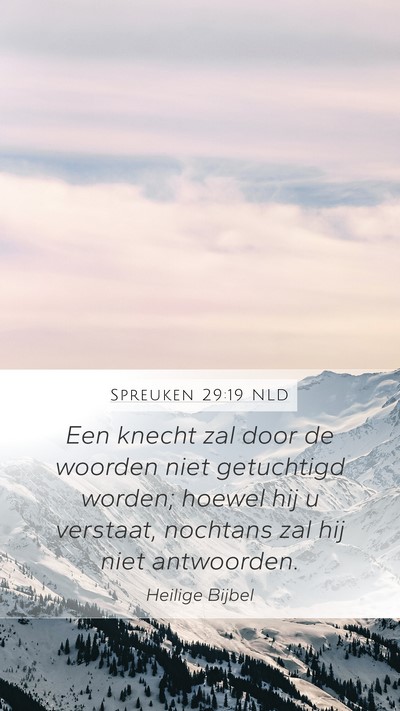 Spreuken 29:19 NLD Bible Verse Image