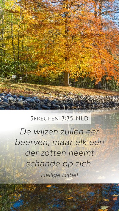 Spreuken 3:35 NLD Mobile Phone Wallpaper - De wijzen zullen eer beerven; maar elk een der - Mobile Bible Verse Wallpaper