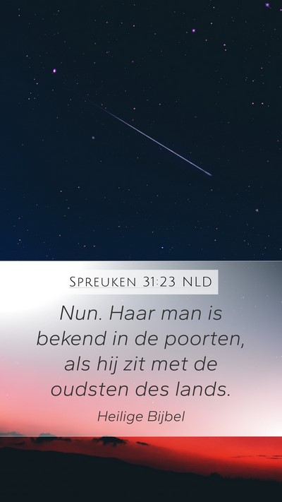 Spreuken 31:23 NLD Bible Verse Image