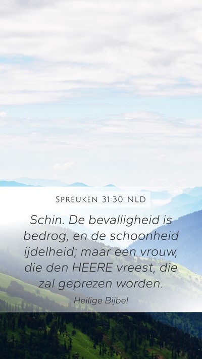 Spreuken 31:30 NLD Bible Verse Image