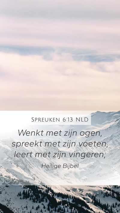 Spreuken 6:13 NLD Bible Verse Image