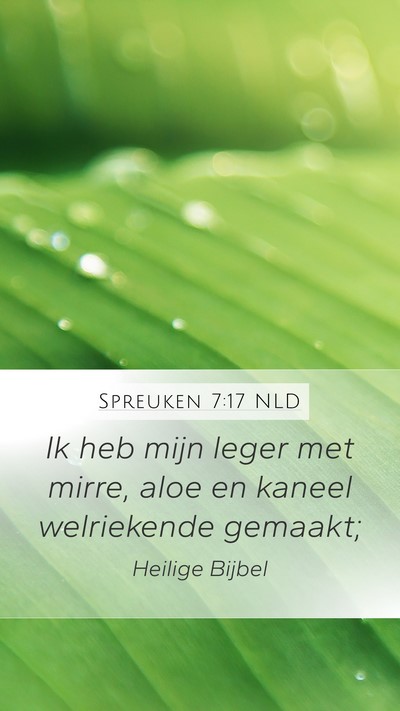 Spreuken 7:17 NLD Mobile Phone Wallpaper - Ik heb mijn leger met mirre, aloe en kaneel - Mobile Bible Verse Wallpaper